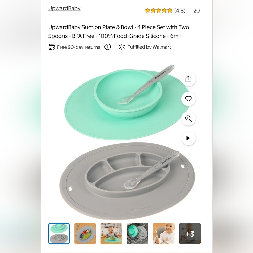 Suction Plate & Bowl Set - New
